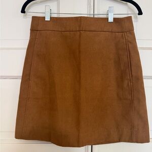 J. Crew Brown Faux Suede Mini Skirt